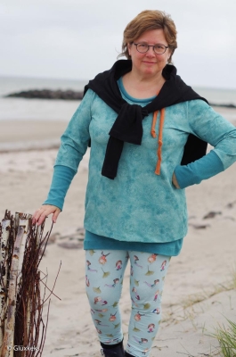 Jersey | Yogalove | Oranamente Kreise türkis